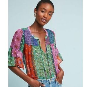 Anthropologie Antonella Peasant Top